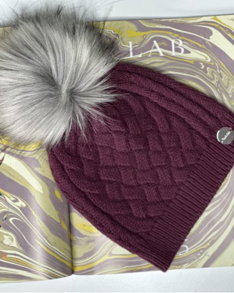 Čepice dámská Calvin Klein fialová pom pom