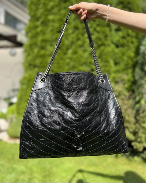 Kabelka dámská Yves Saint Laurent Niki tote černá kožená