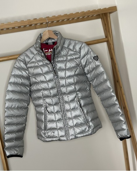 Bunda dámská Armani Jeans stříbrná